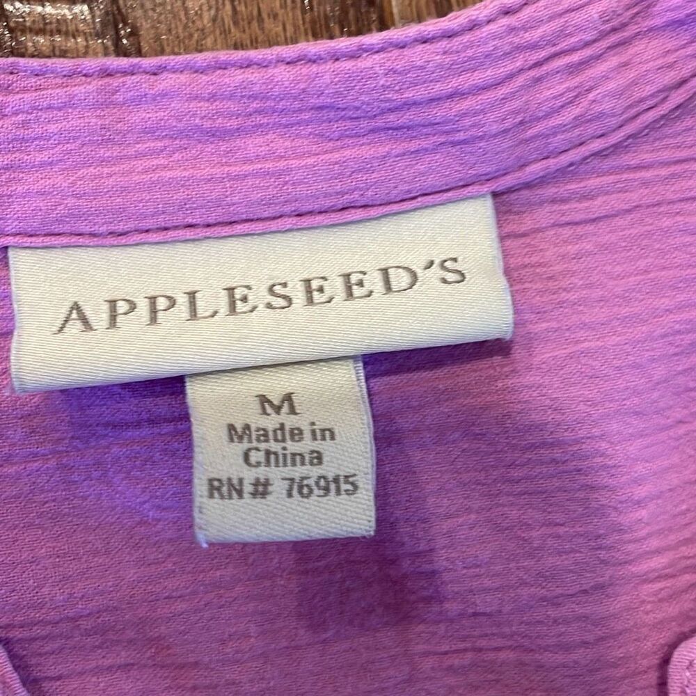 Appleseed’s cotton pink pleat front popover blouse medium - Picture 7 of 9